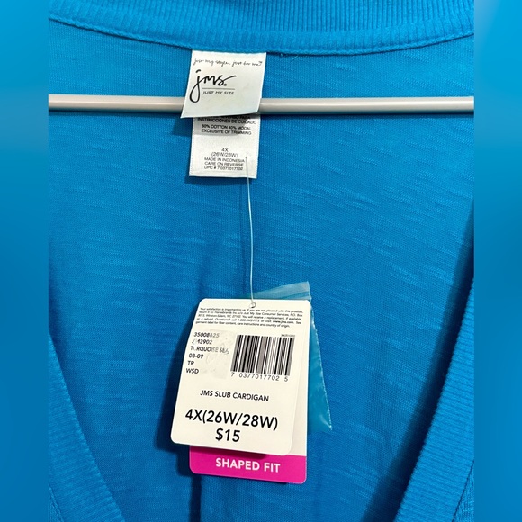 Just My Size Slub Knit Cardigan - 26/28 NWT - Picture 2 of 3